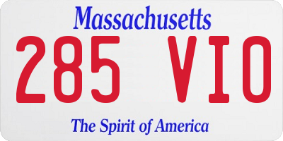 MA license plate 285VI0