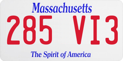 MA license plate 285VI3