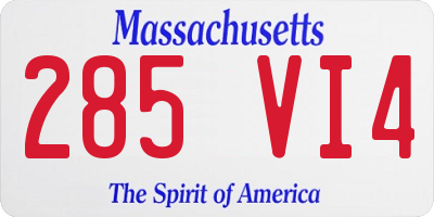 MA license plate 285VI4