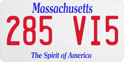 MA license plate 285VI5