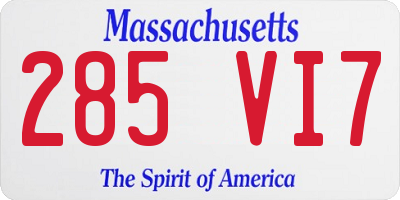 MA license plate 285VI7