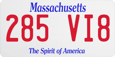MA license plate 285VI8