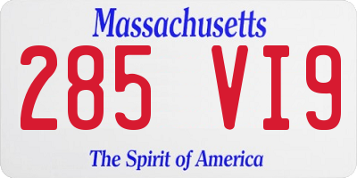 MA license plate 285VI9