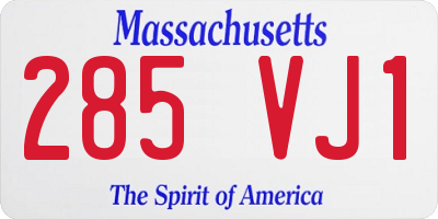 MA license plate 285VJ1