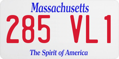MA license plate 285VL1