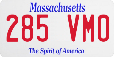 MA license plate 285VM0