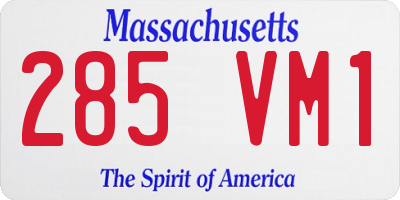 MA license plate 285VM1