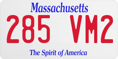 MA license plate 285VM2