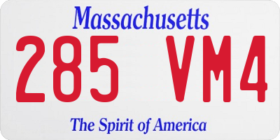 MA license plate 285VM4