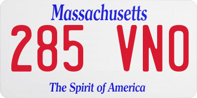 MA license plate 285VN0