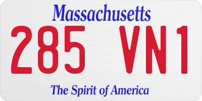 MA license plate 285VN1