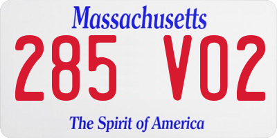 MA license plate 285VO2