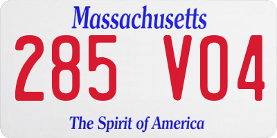 MA license plate 285VO4