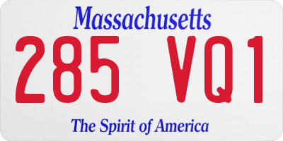 MA license plate 285VQ1