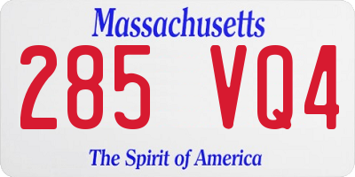 MA license plate 285VQ4