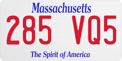 MA license plate 285VQ5