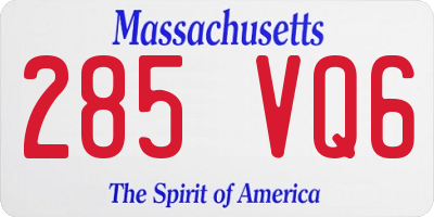 MA license plate 285VQ6
