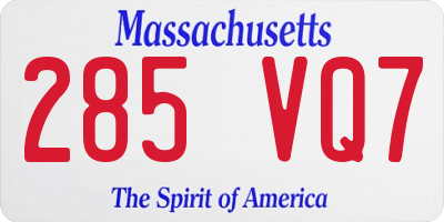 MA license plate 285VQ7