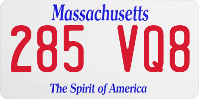 MA license plate 285VQ8