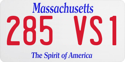 MA license plate 285VS1