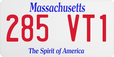 MA license plate 285VT1