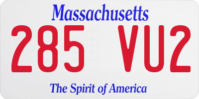 MA license plate 285VU2