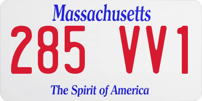 MA license plate 285VV1
