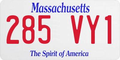 MA license plate 285VY1