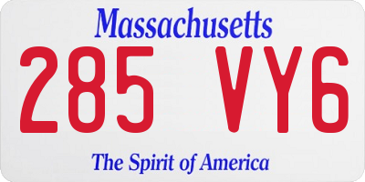 MA license plate 285VY6