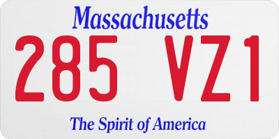 MA license plate 285VZ1