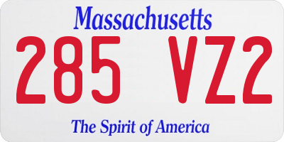 MA license plate 285VZ2