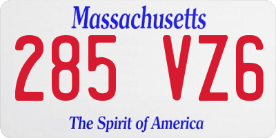 MA license plate 285VZ6