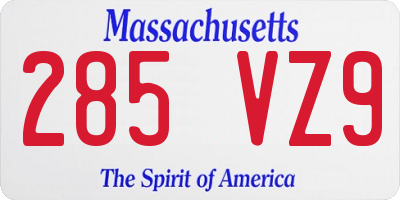 MA license plate 285VZ9