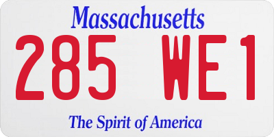 MA license plate 285WE1
