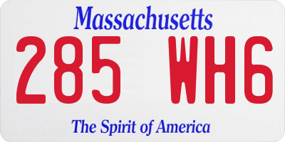 MA license plate 285WH6