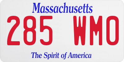 MA license plate 285WM0