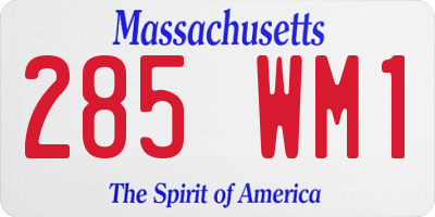 MA license plate 285WM1