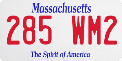 MA license plate 285WM2