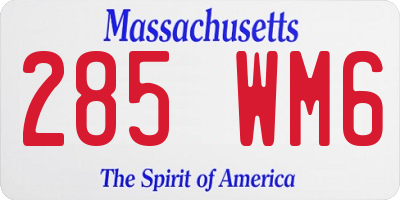 MA license plate 285WM6