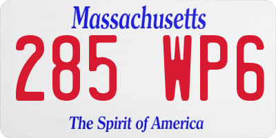 MA license plate 285WP6