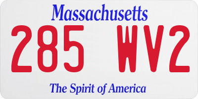 MA license plate 285WV2