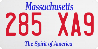 MA license plate 285XA9