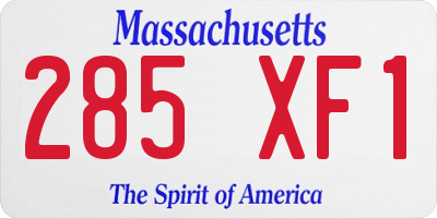 MA license plate 285XF1