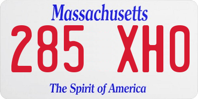 MA license plate 285XH0