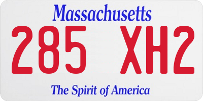 MA license plate 285XH2