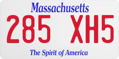 MA license plate 285XH5