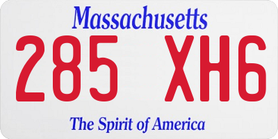 MA license plate 285XH6