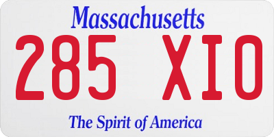 MA license plate 285XI0