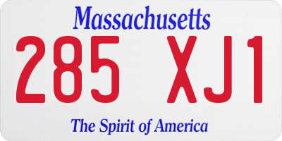 MA license plate 285XJ1