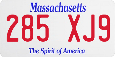 MA license plate 285XJ9